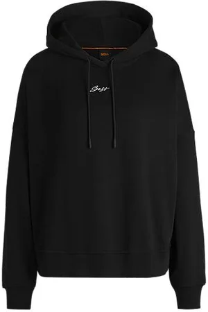 HUGO BOSS Hoodie van katoenen badstof met handgeschreven logo en oversized pasvorm
