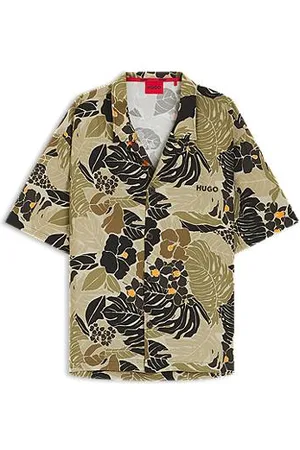 HUGO BOSS Relaxed-fit strandshirt met all-over-print