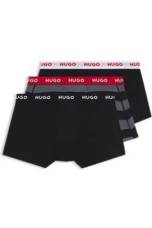 HUGO BOSS Set van drie korte boxershorts met logotailleband van stretchkatoen
