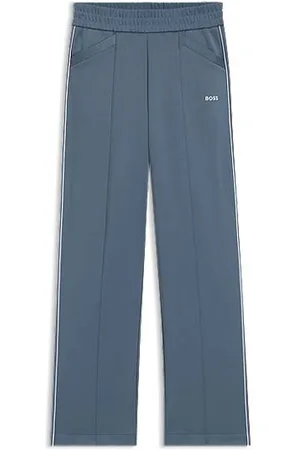HUGO BOSS Trainingsbroek met rechte pijp, contrast-logo en biezen