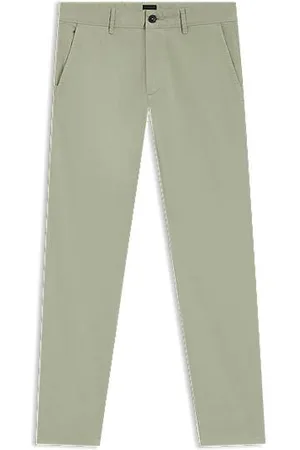 HUGO BOSS Slim-fit satijnen chino van stretchkatoen