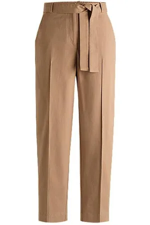 HUGO BOSS Regular-fit broek van keperstof van stretchkatoen