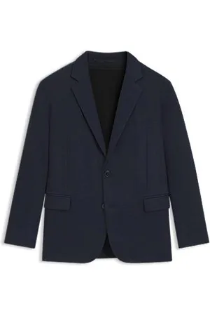 HUGO BOSS Slim-fit blazer van jersey met twillprint