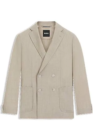 HUGO BOSS Double-breasted blazer van scheerwol met microdessin