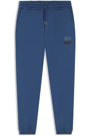 HUGO BOSS Trainingsbroek van katoenen sweatstof met tweedelig logo