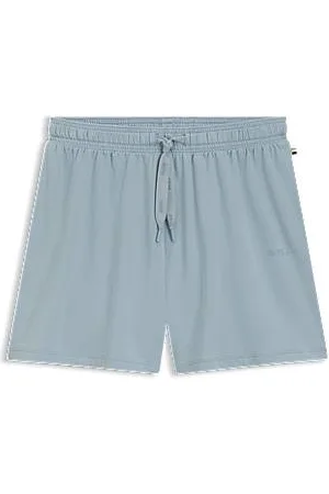HUGO BOSS Pyjamashort met trekkoord en logoprint van stretchkatoen