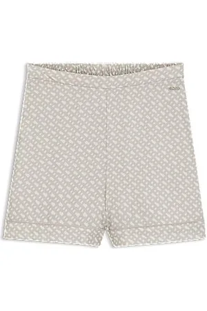 HUGO BOSS Pyjamashort met monogramprint en contrastbiezen