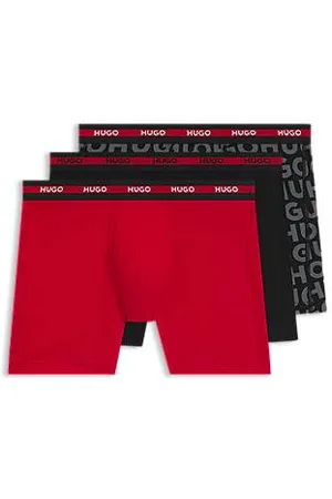 HUGO BOSS Set van drie boxershorts met logotailleband van stretchkatoen