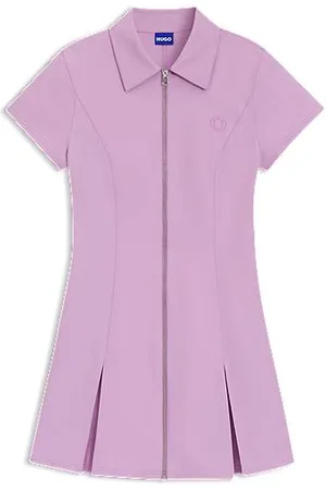 HUGO BOSS Bodycon-jurk met rits aan de voorkant en plissérok
