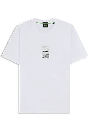 HUGO BOSS Relaxed-fit T-shirt van stretchkatoen met fotoprint