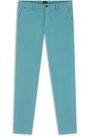 HUGO BOSS Slim-fit twill broek van stretchkatoen