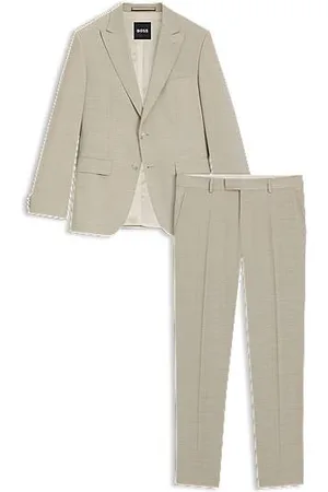 HUGO BOSS Slim-fit pak van geruite stretchwol