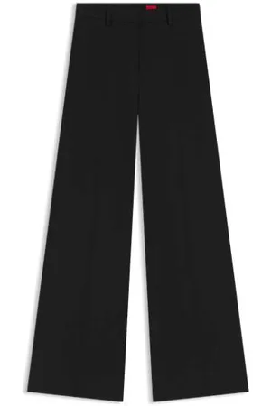 HUGO BOSS Regular-fit broek met uitlopende pijpen van stretchmateriaal