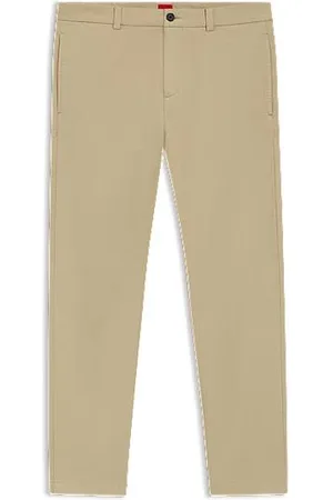 HUGO BOSS Slim-fit broek in gabardine van stretchkatoen