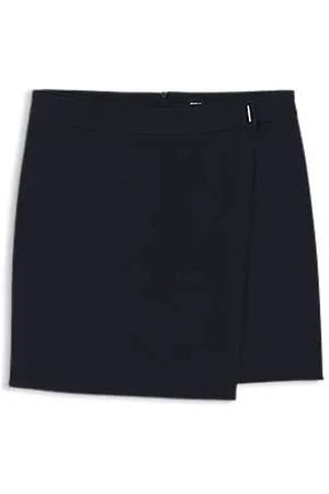 HUGO BOSS Minirok van crêpe met overslag