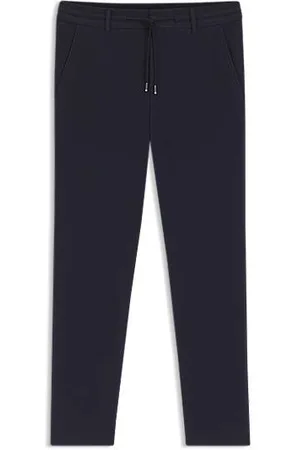 HUGO BOSS Tapered-fit broek van een katoenmix