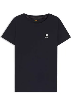 HUGO BOSS T-shirt van katoenen jersey met artwork op de borst