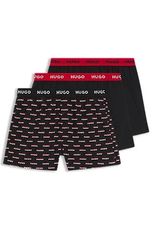 HUGO BOSS Set van drie katoenen boxershorts met logotailleband