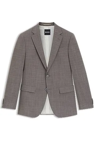 HUGO BOSS Regular-fit colbert van stretchmateriaal met ruit