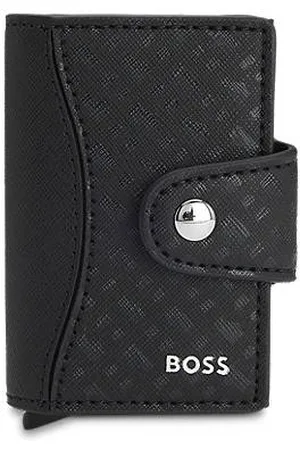 HUGO BOSS Kaarthouder met logodetail en monogramdessin