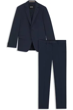 HUGO BOSS Slim-fit pak van stretchmateriaal met microdessin
