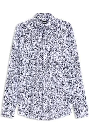 HUGO BOSS Slim-fit overhemd van stretchkatoenen popeline met bloemenprint