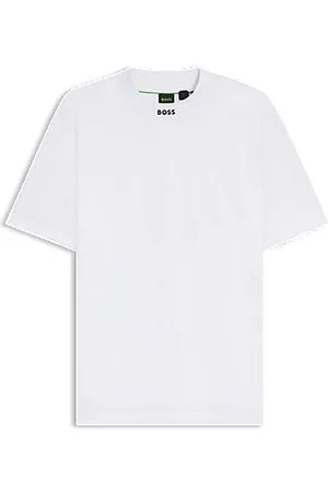 HUGO BOSS Relaxed-fit T-shirt van stretchkatoen met logokraag