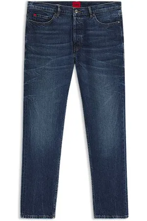 HUGO BOSS Tapered-fit jeans van blauw stretchdenim