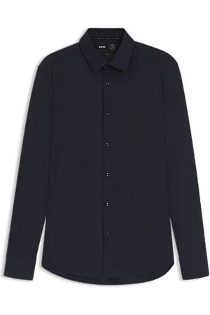 HUGO BOSS Slim-fit overhemd van hoogwaardige stretchjersey