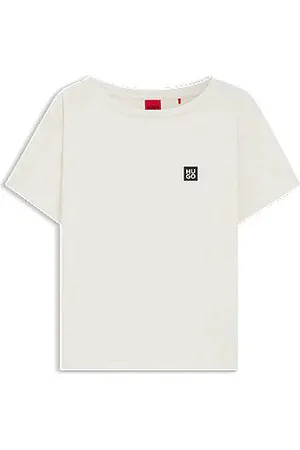 HUGO BOSS Pyjamashirt van een modalmix met logoprint