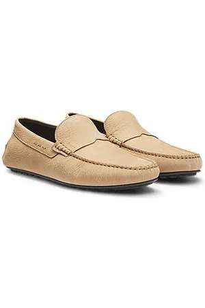 HUGO BOSS Loafers van nubuckleer met doorlopende zool