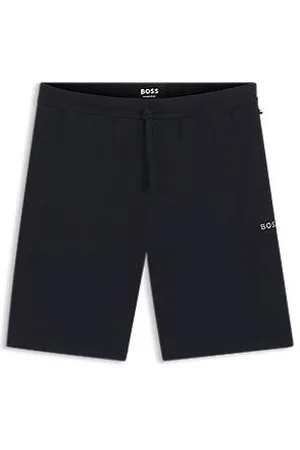 HUGO BOSS Pyjamashort met wafelstructuur en logostiksel