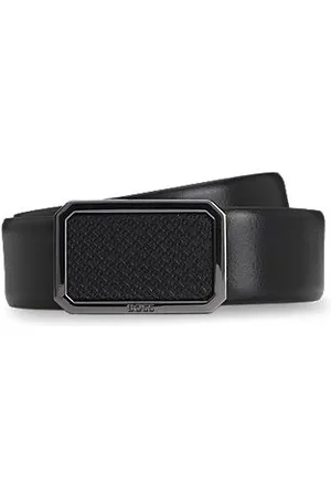 HUGO BOSS Riem van Italiaans leer met monogram-koppelsluiting