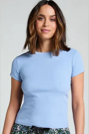 Hunkemöller Pyjama top korte mouwen rib