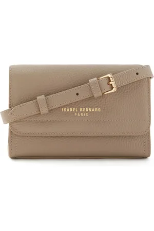 Isabel Bernard Femme Forte Kim taupe leren crossbody tas van kalfsleer voor dames