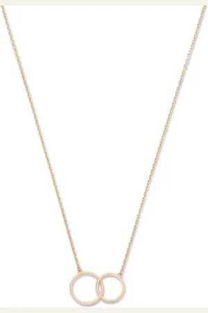 Isabel Bernard La Concorde Loulou 14 karaat rosé gouden ketting met twee ringen voor dames