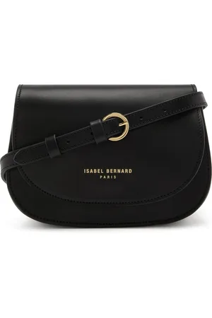 Isabel Bernard Montmartre Manon zwarte plantaardig gelooide leren crossbody tas voor dames