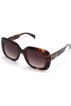 Isabel Bernard La Villette Rive bruin tortoise vierkante zonnebril met bruine glazen voor dames