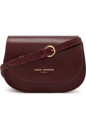 Isabel Bernard Montmartre Manon bordeaux rode plantaardig gelooide leren crossbody tas voor dames