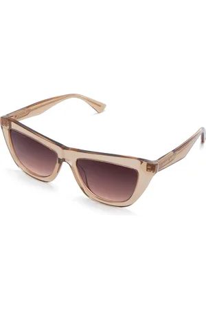 Isabel Bernard La Villette Roselin transparant beige cat eye zonnebril met bruine gradient glazen voor dames
