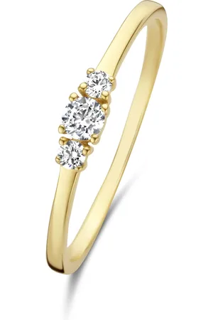 Isabel Bernard Rivoli Esmée 14 karaat gouden ring met zirkonia steentjes voor dames