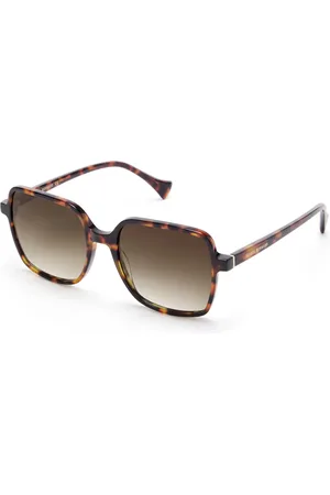 Isabel Bernard La Villette Rene bruin tortoise vierkante zonnebril met bruine gradient glazen voor dames