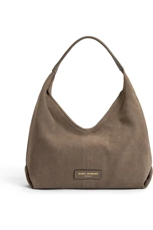 Isabel Bernard Honoré Grace mini taupe suède handtas voor dames