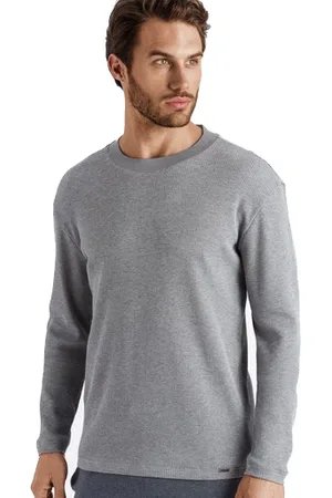 Hanro Heren Night & Day Shirt l/slv shirt grijs 075431