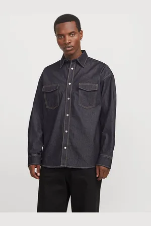 JACK & JONES Wide Fit Denim Overhemd