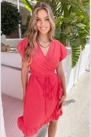 Jurkjes Strik Jurk Panterprint Jade Fuchsia