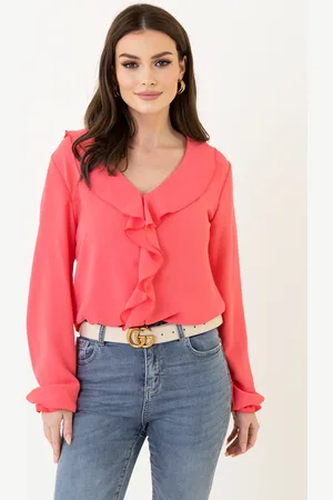 Jurkjes Ruffle Blouse Rumi Koraal