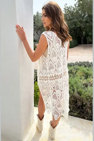 Jurkjes Lang Gehaakt Boho Gilet Susy