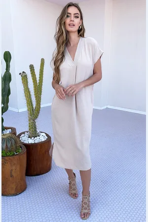 Jurkjes V-hals Midi Jurk Lilly