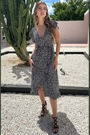 Jurkjes Midi Jurk Cheetah Jenny Zwart